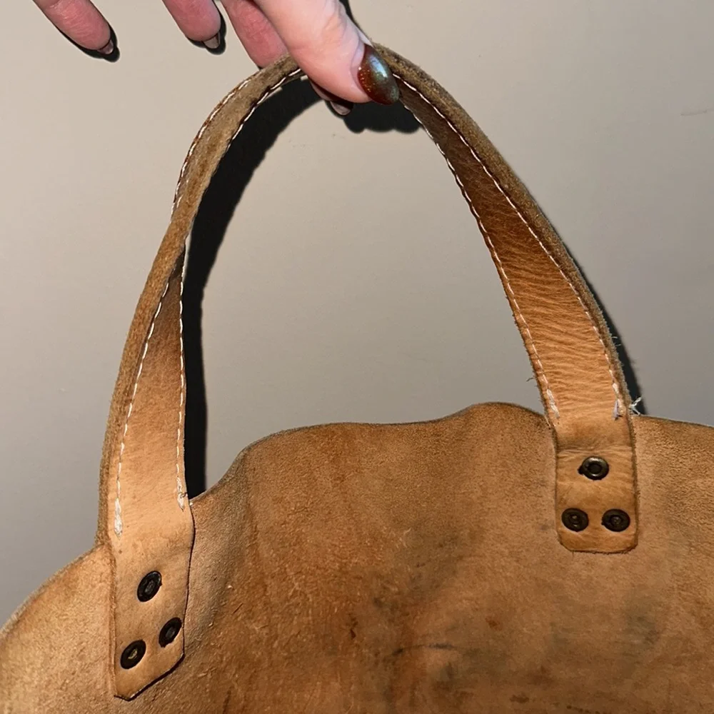 Poglia Porter Hat Holder Weather Aged Tan Beige Brown Leather Bag